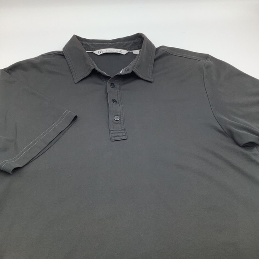 Travis Mathew Mens Short Sleeve Pima Cotton Blend Golf Polo Black Size Large